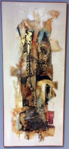 Charlotte Farup Ohrt. Uden titel. Akryl på lærred, 50x150 cm