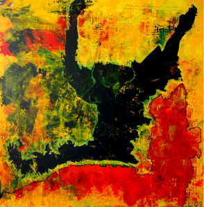 Lasse Borg: Zoo concept, Acryl på lærred. 90x90 cm