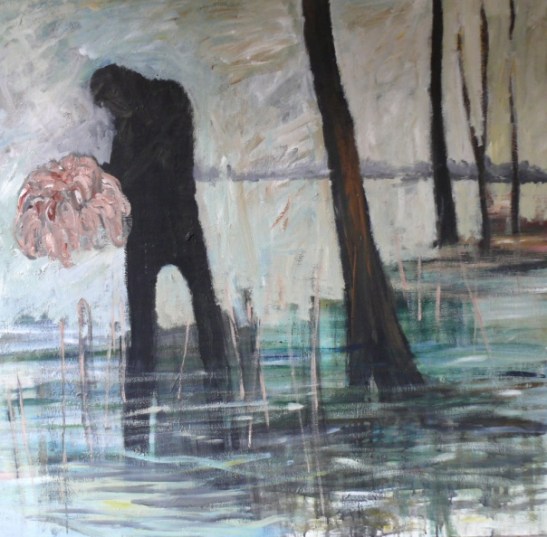 Anna Lindgren: Something in your hand. 110 x 115 cm