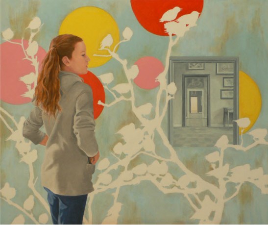 Ulla Mørch: Return of the birds. 80x95 cm.